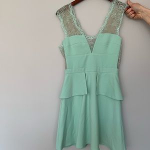 Mint BCBG dress with lace detail